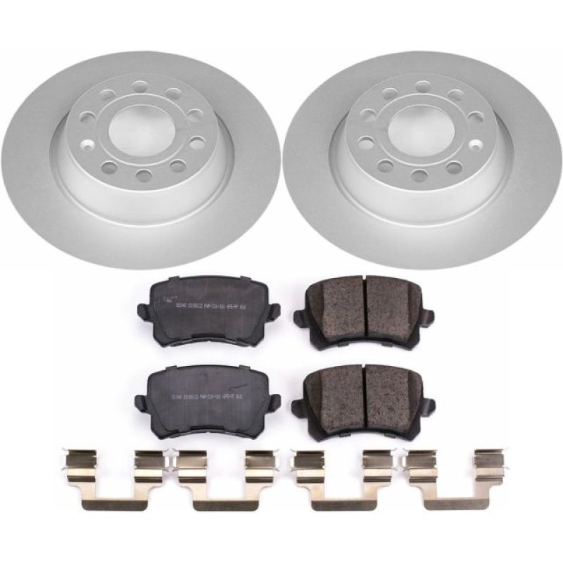 Audi Q3 Brake Kit - Rear - PowerStop - Z23 Evolution Sport Coated Rotors + Carbon-Fiber Ceramic Pads - 2015