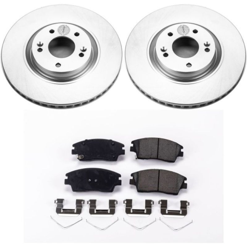 Hyundai Tucson Brake Kit - Front - PowerStop - Z17 Evolution Geomet Coated Rotors + Low-Dust Ceramic Pads - `15-`17