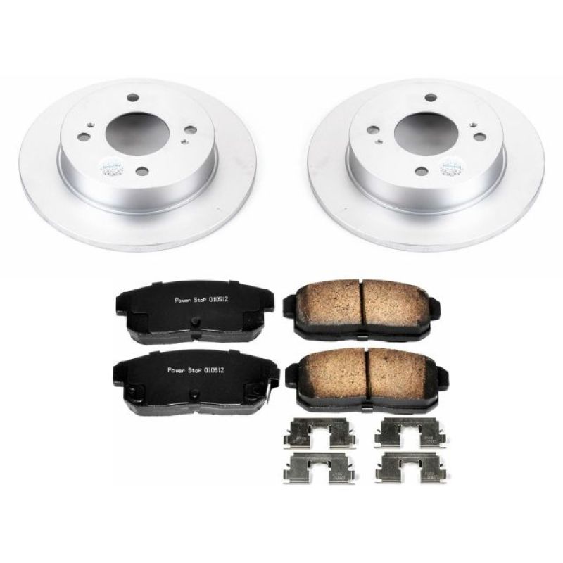 Infiniti G20 Brake Kit - Rear - PowerStop - Geomet Coated Rotors + Low-Dust Ceramic Pads - `01-`02