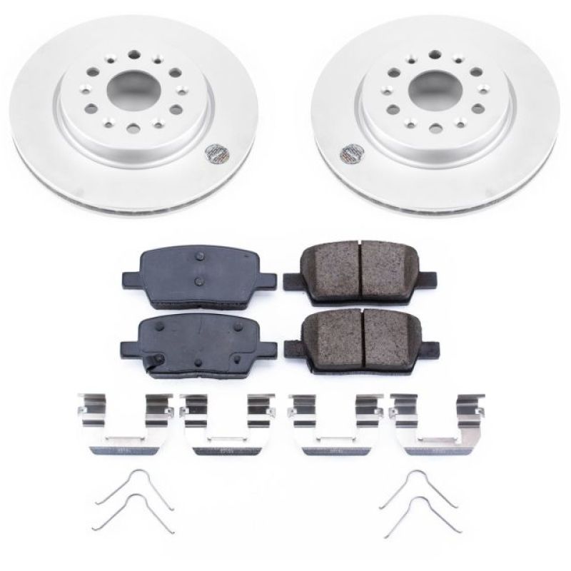Buick Enclave Brake Kit - Rear - PowerStop - Z17 Evolution Geomet Coated Rotors + Low-Dust Ceramic Pads - `18-`19
