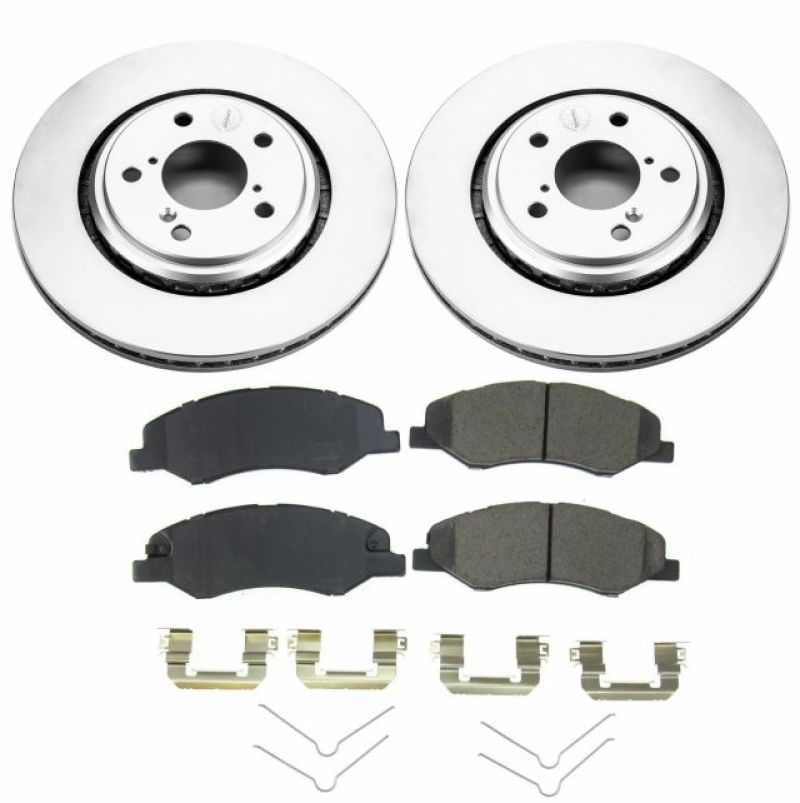 Honda Odyssey Brake Kit - Front - PowerStop - Geomet Coated Rotors + Z17 Low-Dust Ceramic Pads - `18-`19