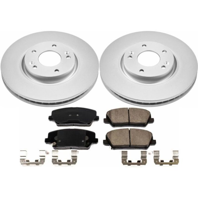 Hyundai Veloster Brake Kit - Front - PowerStop - Geomet Coated Rotors + Z17 Low-Dust Ceramic Pads - `16-`17 Hyundai Veloster Brake Kit - Front - PowerStop - Geomet Coated Rotors + Z17 Low-Dust Ceramic Pads - `16-`17