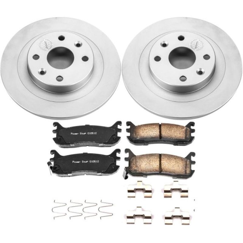 Ford Escort Brake Kit - Rear - PowerStop - Z17 Evolution Geomet Coated Rotors + Z17 Low-Dust Ceramic Pads - `97-`03
