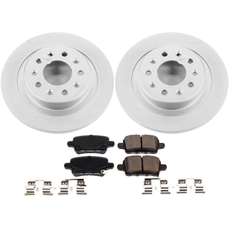 Chevrolet Equinox Brake Kit - Rear - PowerStop - Genuine Geomet Coated Rotors + Z17 Low-Dust Ceramic Pads - 2018