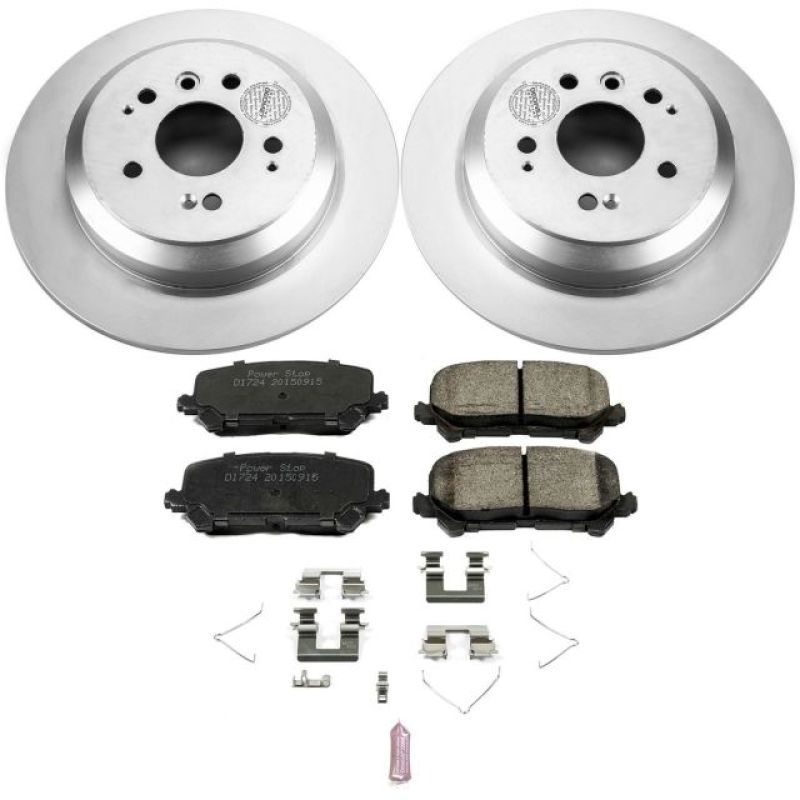 Honda Pilot Brake Kit - Rear - PowerStop - Geomet Coated Rotors + Z17 Low-Dust Ceramic Pads - `16-`19