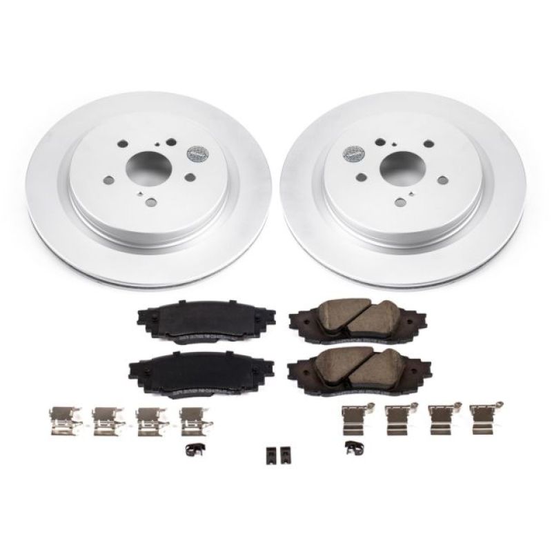 Lexus RX350 Brake Kit - Rear - PowerStop - Geomet Coated Rotors + Z17 Low-Dust Ceramic Pads - `16-`18