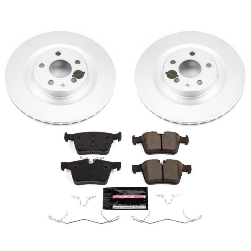 Volvo S90 Brake Kit - Rear - PowerStop - Geomet Coated Rotors + Carbon-Fiber Ceramic Pads - `17-`18