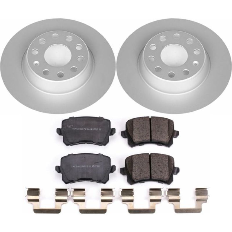 Volkswagen Passat Brake Kit - Rear - PowerStop - Z23 Evolution Sport Coated Rotors + Carbon-Fiber Ceramic Pads - 2009