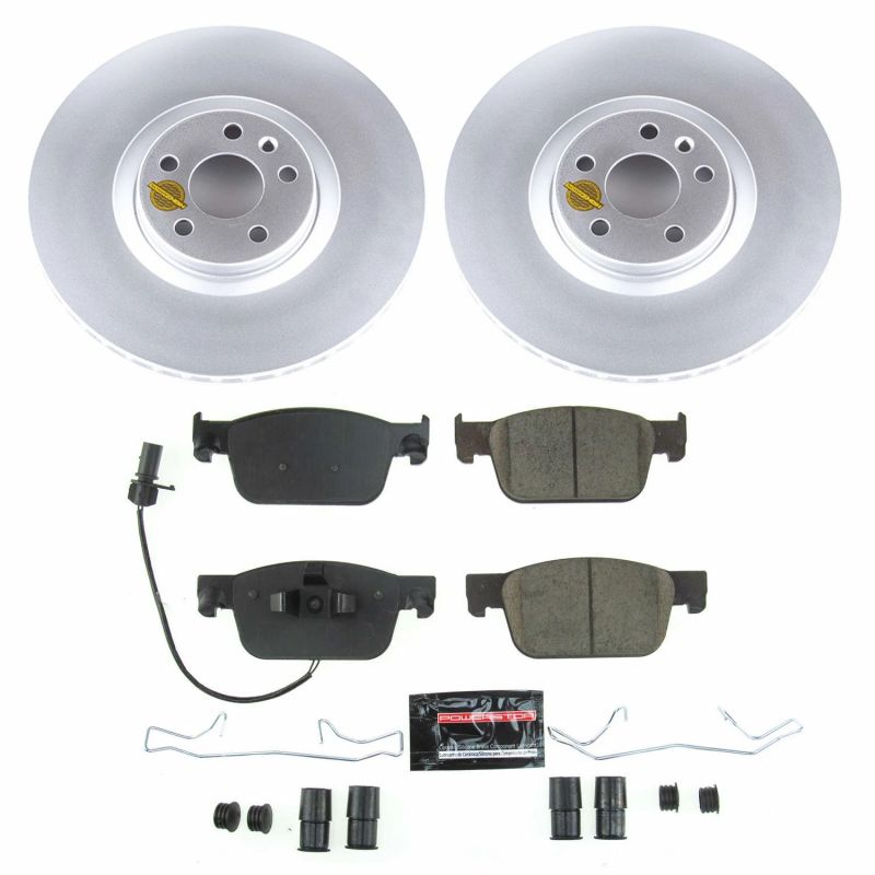 Audi A4 Brake Kit - Front - PowerStop - Z23 Evolution Geomet Coated Rotors + Carbon-Fiber Ceramic Pads - `17-`19 Audi A4 Brake Kit - Front - PowerStop - Z23 Evolution Geomet Coated Rotors + Carbon-Fiber Ceramic Pads - `17-`19