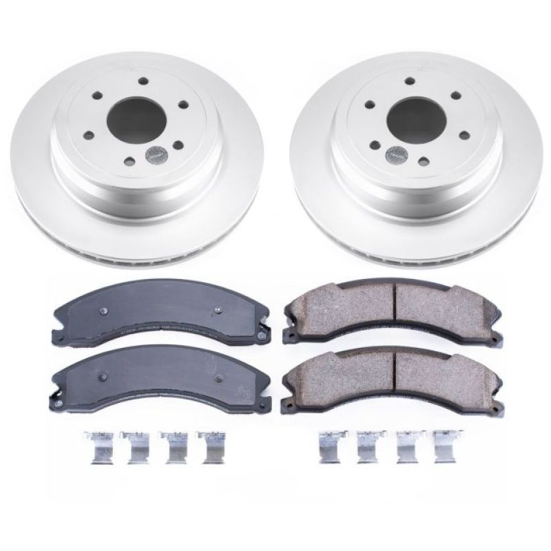 Nissan Titan XD Brake Kit - Rear - PowerStop - Genuine Geomet Coated Rotors + Z17 Low-Dust Ceramic Pads - `16-`18