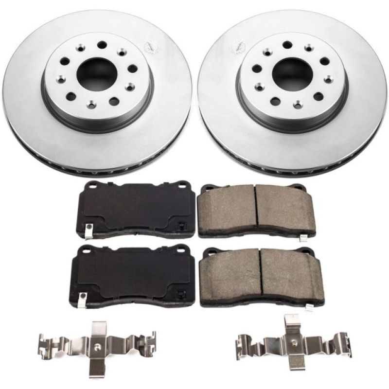 Cadillac CT6 Brake Kit - Front - PowerStop - Geomet Coated Rotors + Z17 Low-Dust Ceramic Pads - `16-`18