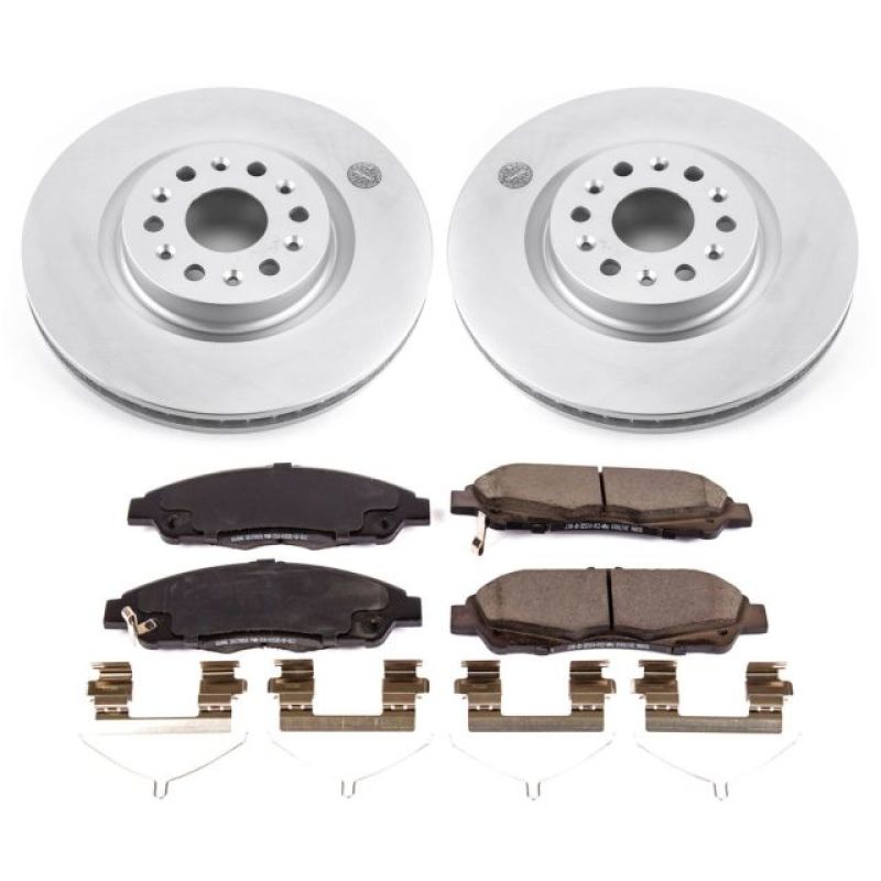 Cadillac XT5 Brake Kit - Front - PowerStop - Geomet Coated Rotors + Z17 Evolution Ceramic Pads - `17-`18