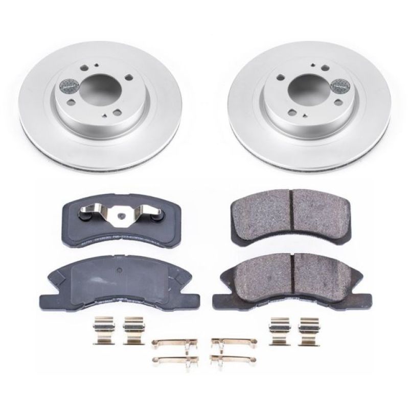 Mitsubishi Mirage Brake Kit - Front - PowerStop - Geomet Coated Rotors + Z17 Ceramic Pads - `17-`20 Mitsubishi Mirage Brake Kit - Front - PowerStop - Geomet Coated Rotors + Z17 Ceramic Pads - `17-`20