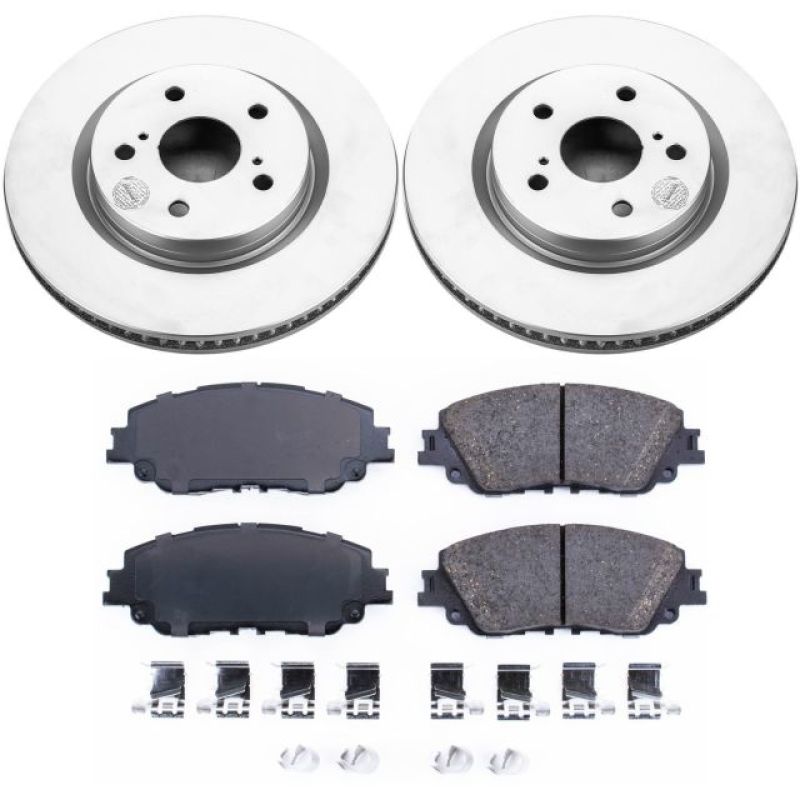 Toyota Avalon Brake Kit - Front - PowerStop - Z17 Evolution Geomet Coated Rotors + Ceramic Pads - 2019 Toyota Avalon Brake Kit - Front - PowerStop - Z17 Evolution Geomet Coated Rotors + Ceramic Pads - 2019