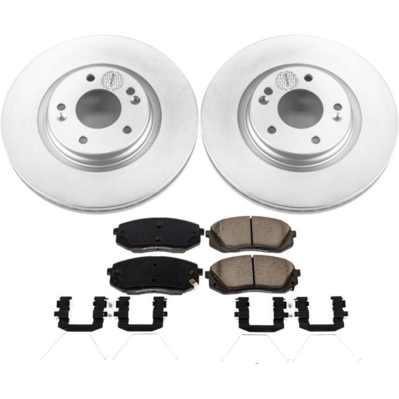 Hyundai Kona Brake Kit - Front - PowerStop - Geomet Coated Rotors + Z17 Low-Dust Ceramic Pads - `18-`19