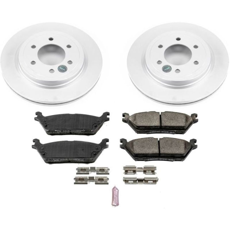 Ford Expedition Brake Kit - Rear - PowerStop - Geomet Coated Rotors + Z17 Low-Dust Ceramic Pads - 2018