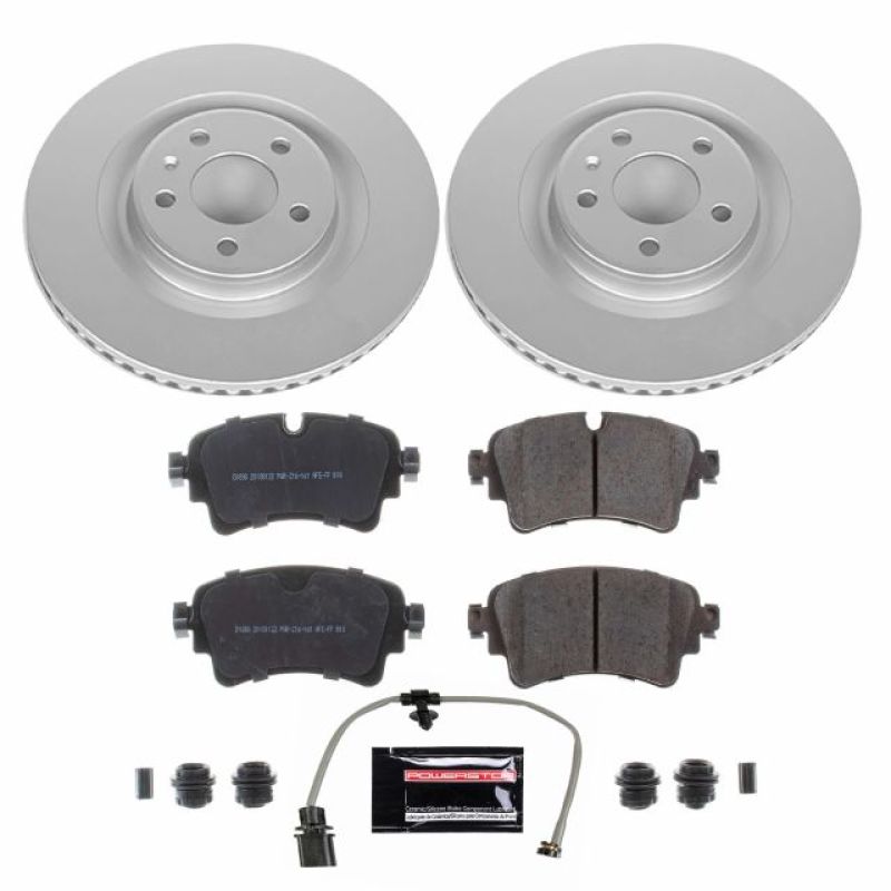 Audi Q5 Brake Kit - Rear - PowerStop - Genuine Geomet Coated Rotors + Z23 Carbon-Fiber Ceramic Pads - 2018 Audi Q5 Brake Kit - Rear - PowerStop - Genuine Geomet Coated Rotors + Z23 Carbon-Fiber Ceramic Pads - 2018
