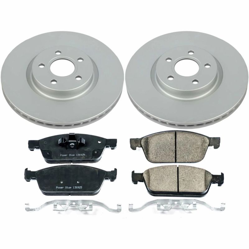 Ford Transit Connect Brake Kit - Front - PowerStop - Geomet Coated Rotors + Z17 Low-Dust Ceramic Pads - `18-`19