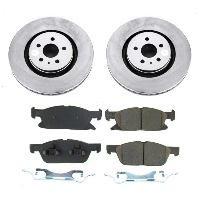 Ford Edge Brake Kit - Front - PowerStop - Z17 Evolution Geomet Coated Rotors + Low-Dust Ceramic Pads - 2019