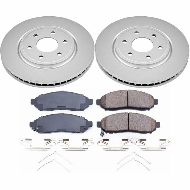 Nissan Frontier Brake Kit - Front - PowerStop - Z17 Evolution Geomet Coated Rotors + Ceramic Pads - 2019 Nissan Frontier Brake Kit - Front - PowerStop - Z17 Evolution Geomet Coated Rotors + Ceramic Pads - 2019
