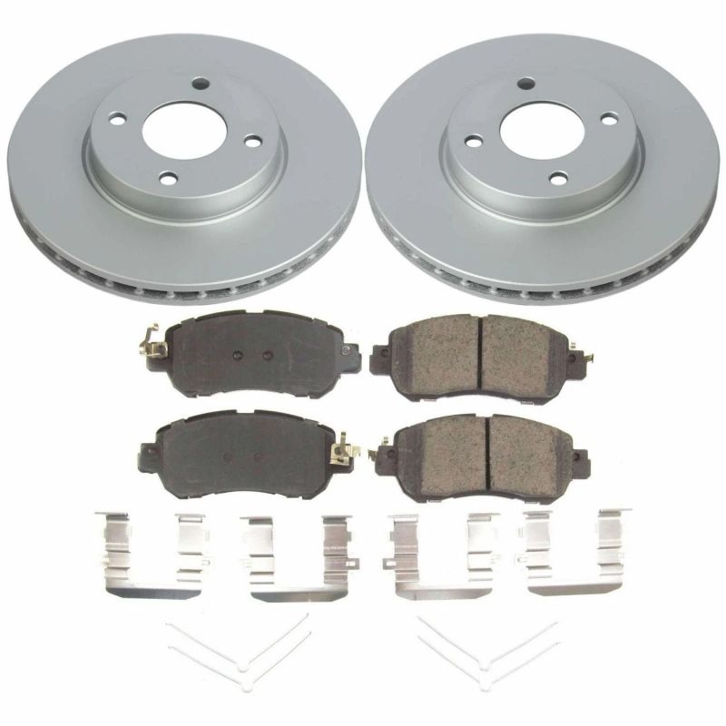 Nissan Kicks Brake Kit - Front - PowerStop - Z17 Evolution Geomet Coated Rotors + Low-Dust Ceramic Pads - `18-`19