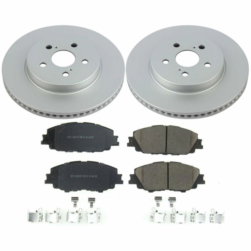 Toyota Corolla Brake Kit - Front - PowerStop - Z17 Evolution Geomet Coated Rotors + Low-Dust Ceramic Pads - 2019