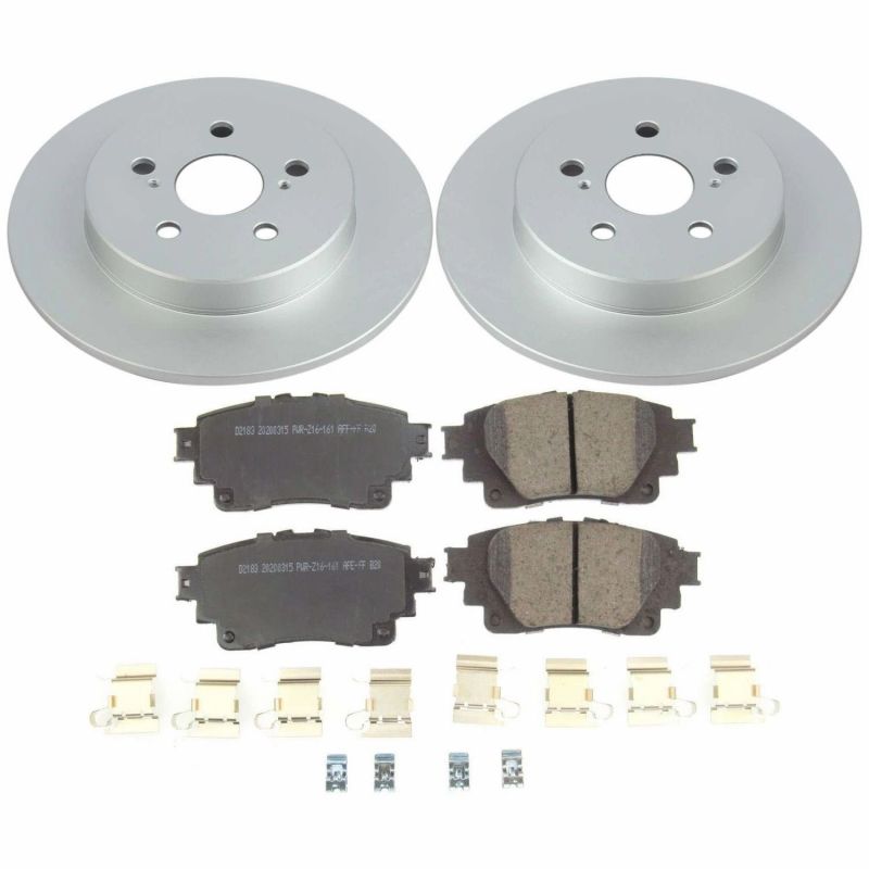 Toyota Corolla Brake Kit - Rear - PowerStop - Geomet Coated Rotors + Z17 Ceramic Pads - 2019
