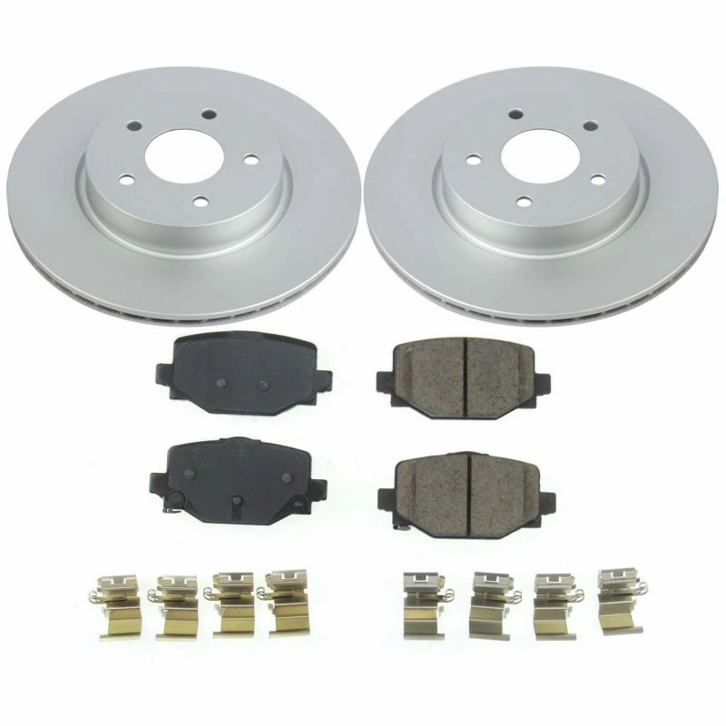 Infiniti QX50 Brake Kit - Rear - PowerStop - Geomet Coated Rotors + Z17 Low-Dust Ceramic Pads - 2019