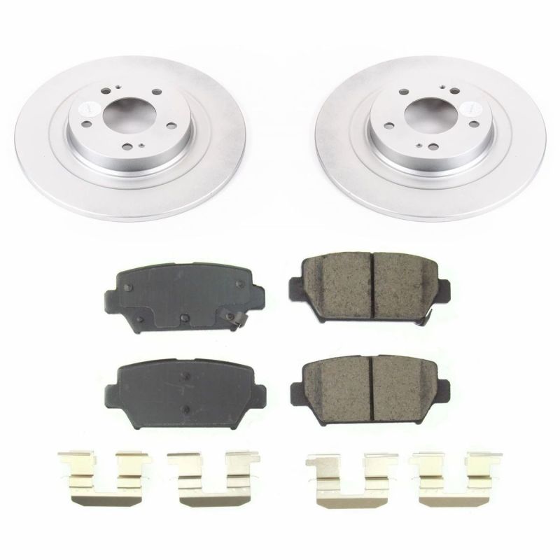 Mitsubishi Eclipse Cross Brake Kit - Rear - PowerStop - Genuine Geomet Coated Rotors + Z17 Low-Dust Ceramic Pads - `18-`20 Mitsubishi Eclipse Cross Brake Kit - Rear - PowerStop - Genuine Geomet Coated Rotors + Z17 Low-Dust Ceramic Pads - `18-`20