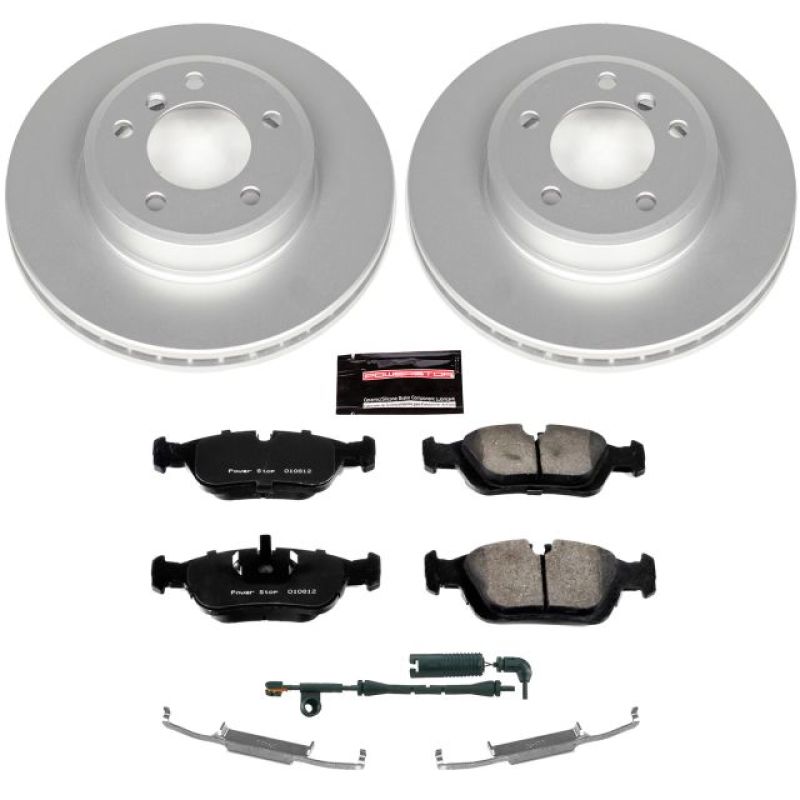 BMW 323i Brake Kit - Front - PowerStop - Geomet Coated Rotors + Z23 Carbon-Fiber Ceramic Pads - 2000 BMW 323i Brake Kit - Front - PowerStop - Geomet Coated Rotors + Z23 Carbon-Fiber Ceramic Pads - 2000