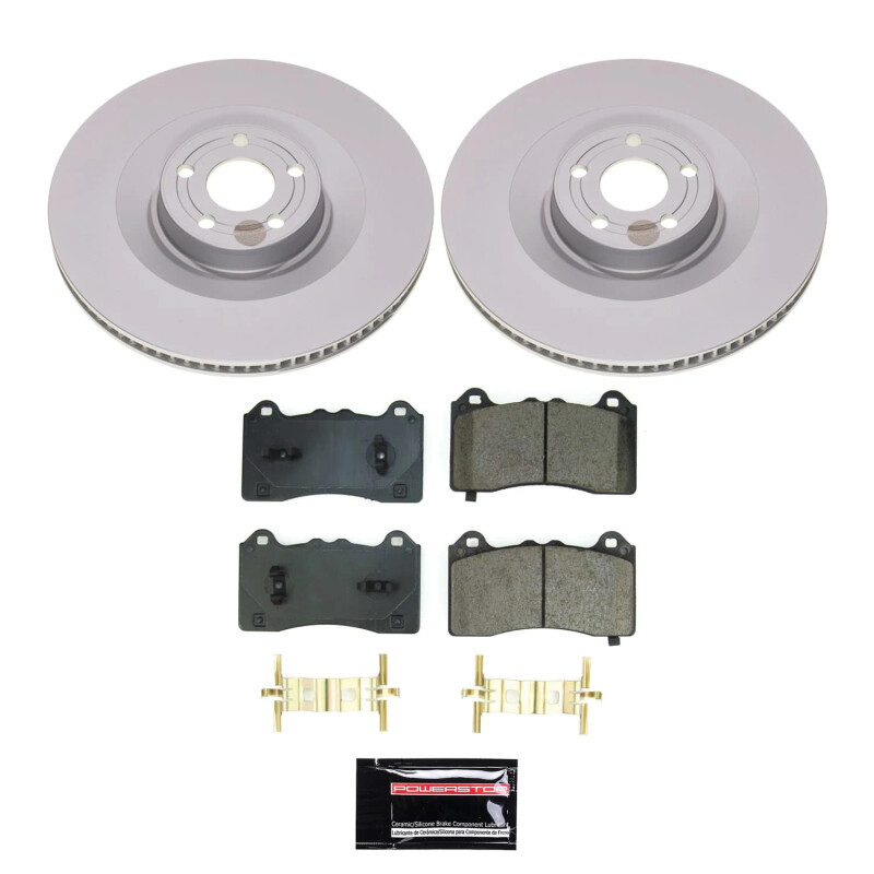 Ford Mustang Mach-E Brake Kit - Front - PowerStop - Geomet Coated Rotors + Z17 Low-Dust Ceramic Pads + Stainless-Steel Hardware - `21-`23 Ford Mustang Mach-E Brake Kit - Front - PowerStop - Geomet Coated Rotors + Z17 Low-Dust Ceramic Pads + Stainless-Steel Hardware - `21-`23