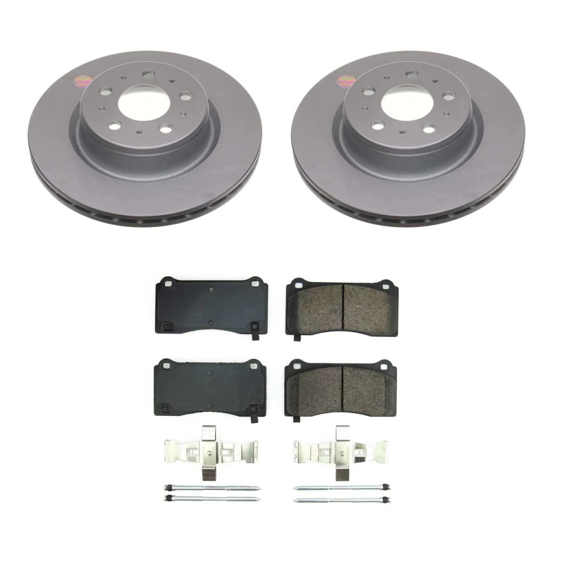 Tesla 3 Brake Kit - Front - PowerStop - Genuine Geomet Coated Rotor + Z17 Low-Dust Ceramic Pads - `17-`21 Tesla 3 Brake Kit - Front - PowerStop - Genuine Geomet Coated Rotor + Z17 Low-Dust Ceramic Pads - `17-`21