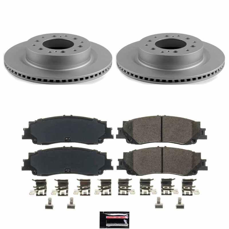Toyota Sequoia Brake Kit - Rear - PowerStop - Geomet Fully Coated Rotors + Low-Dust Ceramic Pads - `23-`24
