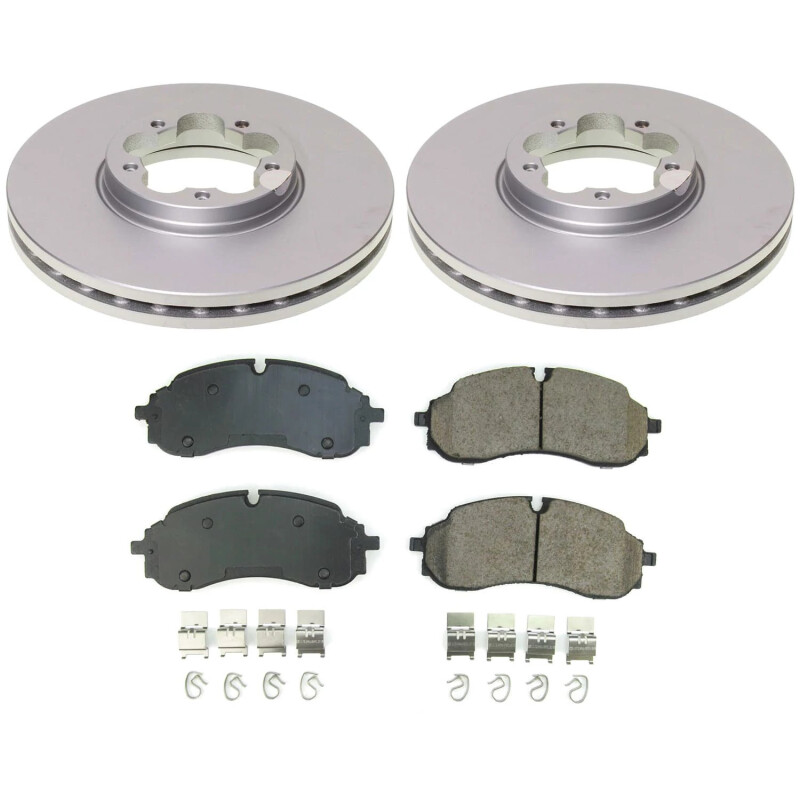 Ford E-Transit Brake Kit - Front - PowerStop - Geomet Coated Rotors + Z17 Low-Dust Ceramic Pads - `22-`23