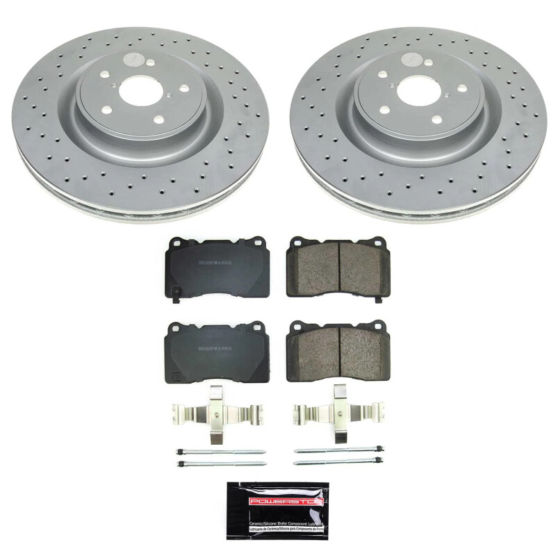Subaru WRX Brake Kit - Front - PowerStop - Genuine Geomet Coated Rotors + Z17 Low-Dust Ceramic Pads + Stainless-Steel Hardware - 2021 Subaru WRX Brake Kit - Front - PowerStop - Genuine Geomet Coated Rotors + Z17 Low-Dust Ceramic Pads + Stainless-Steel Hardware - 2021