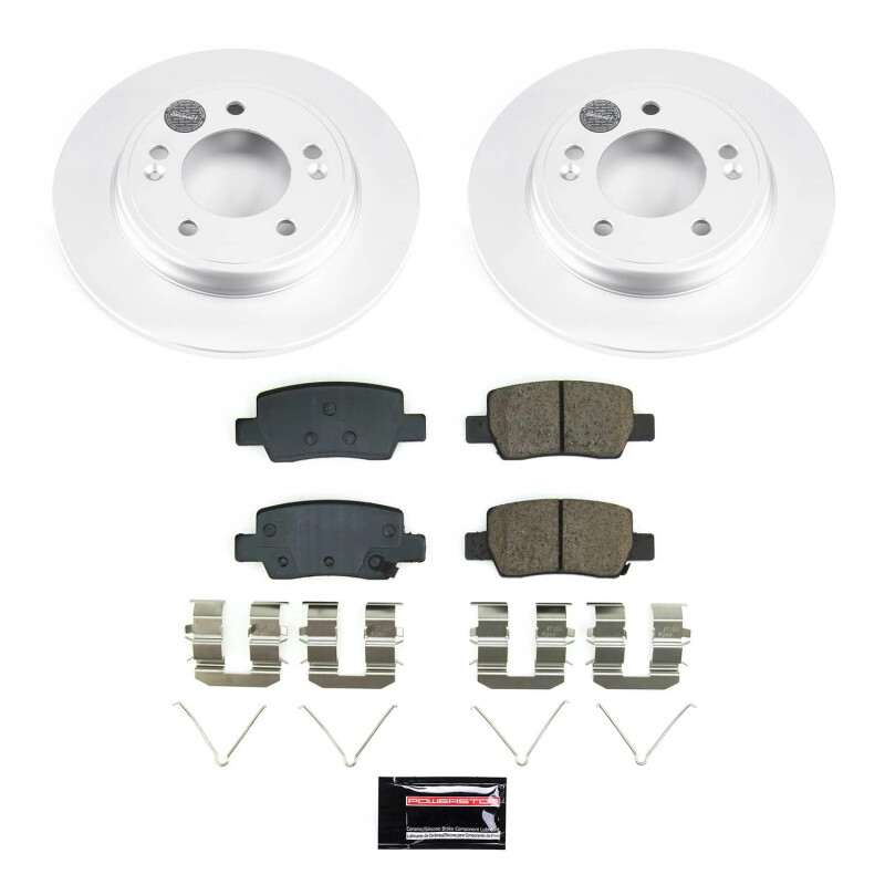 Hyundai Elantra Brake Kit - Rear - PowerStop - Genuine Geomet Coated Rotors + Z17 Low-Dust Ceramic Pads - `21-`23 Hyundai Elantra Brake Kit - Rear - PowerStop - Genuine Geomet Coated Rotors + Z17 Low-Dust Ceramic Pads - `21-`23