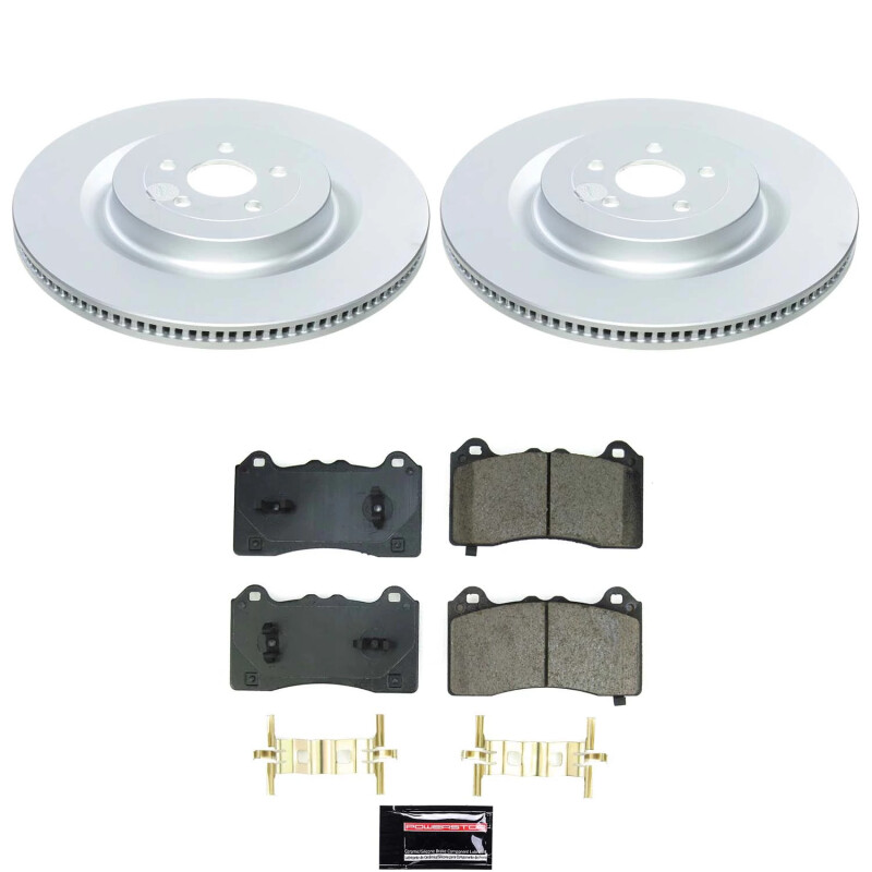 Ford Mustang Mach-E Brake Kit - Front - PowerStop - Genuine Geomet Coated Rotors + Z17 Low-Dust Ceramic Pads - `21-`24