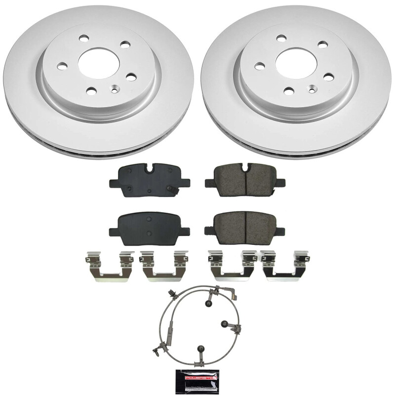 Cadillac CT5 Brake Kit - Rear - PowerStop - Genuine Geomet Coated Rotors + Z17 Low-Dust Ceramic Pads - `20-`21
