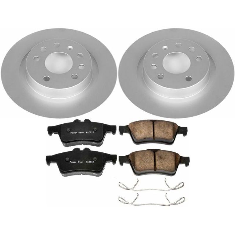 Saab 9-3 Brake Kit - Rear - PowerStop - Z23 Evolution Sport Coated Rotors + Carbon-Fiber Ceramic Pads - `03-`11