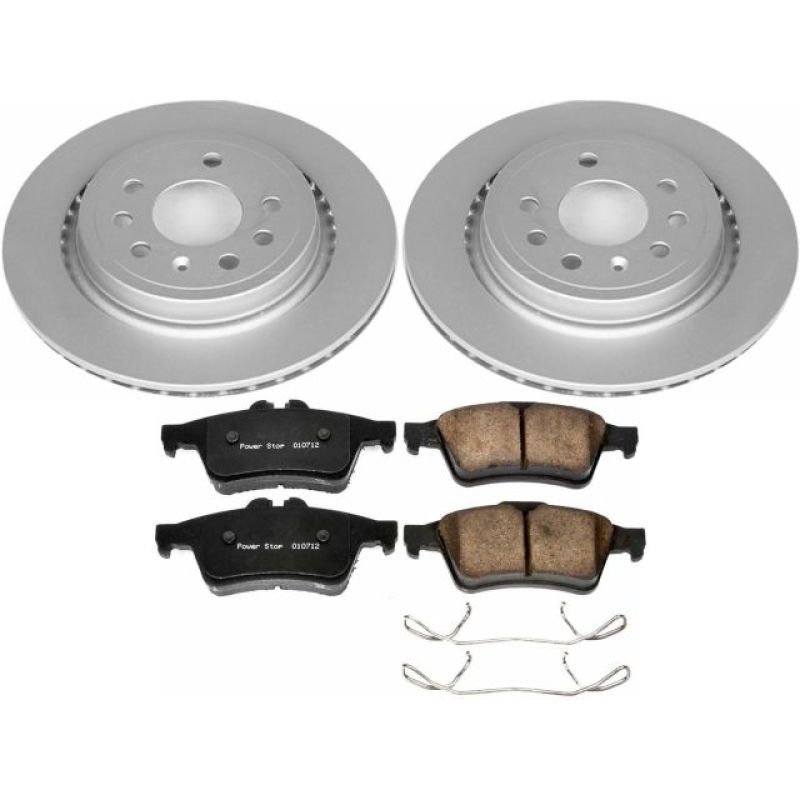 Saab 9-3 Brake Kit - Rear - PowerStop - Z23 Evolution Sport Coated Rotors + Carbon-Fiber Ceramic Pads - `03-`11