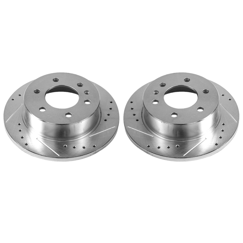 Dodge Sprinter 2500 Brake Rotors (2) - Rear - PowerStop - Evolution Drilled & Slotted - Silver - `07-`09