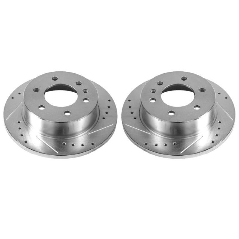 Dodge Sprinter 2500 Brake Rotors (2) - Rear - PowerStop - Evolution Drilled & Slotted - Silver - `07-`09