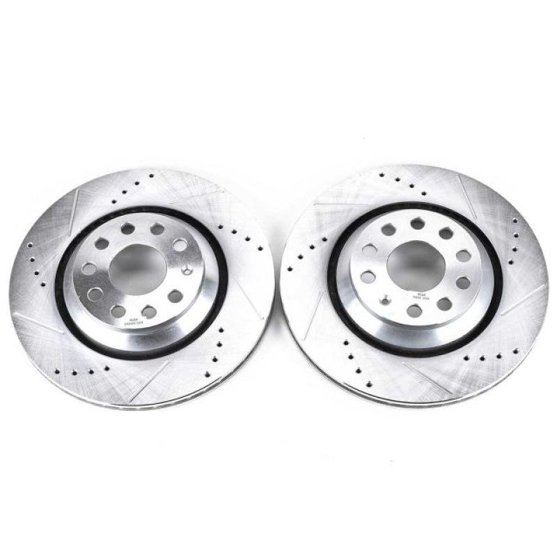 Audi RS3 Brake Rotors (2) - Rear - PowerStop - Evolution Drilled & Slotted - `17-`18 Audi RS3 Brake Rotors (2) - Rear - PowerStop - Evolution Drilled & Slotted - `17-`18