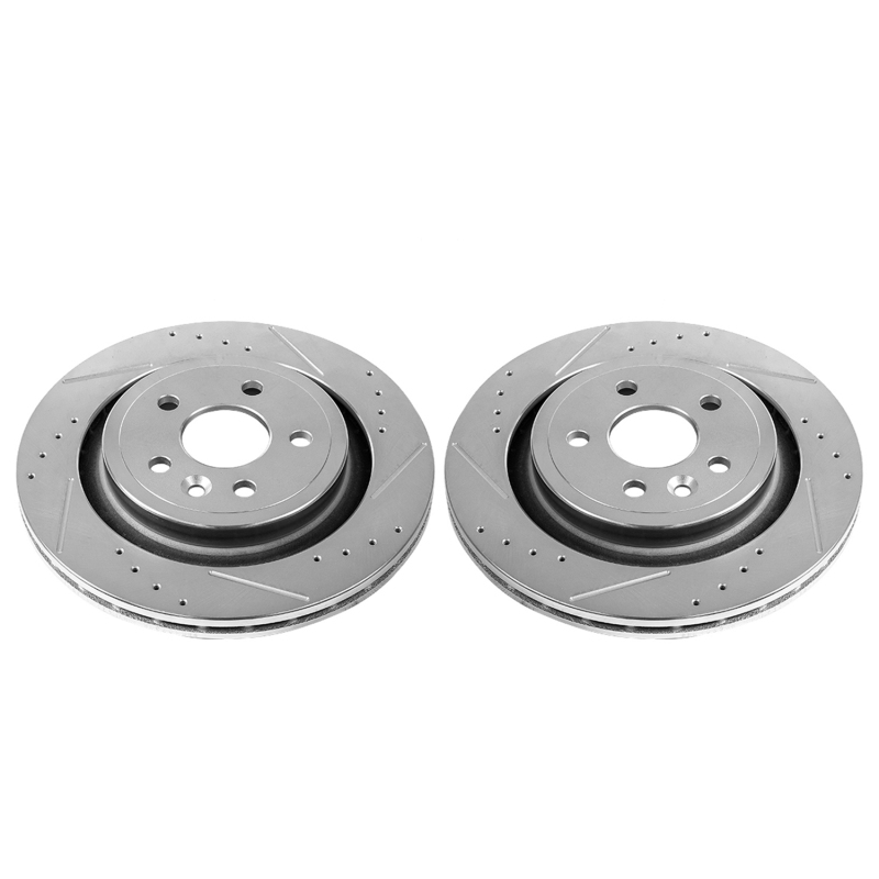 Volvo S60 Brake Rotors (2) - Rear - PowerStop - Evolution Drilled & Slotted - `11-`18