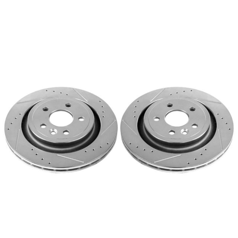 Volvo S60 Brake Rotors (2) - Rear - PowerStop - Evolution Drilled & Slotted - `11-`18