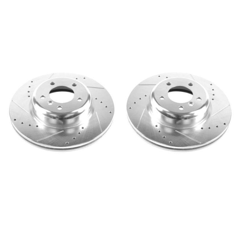 BMW 135i Brake Rotors (2) - Front - PowerStop - Evolution Drilled & Slotted - Silver - `08-`13 BMW 135i Brake Rotors (2) - Front - PowerStop - Evolution Drilled & Slotted - Silver - `08-`13