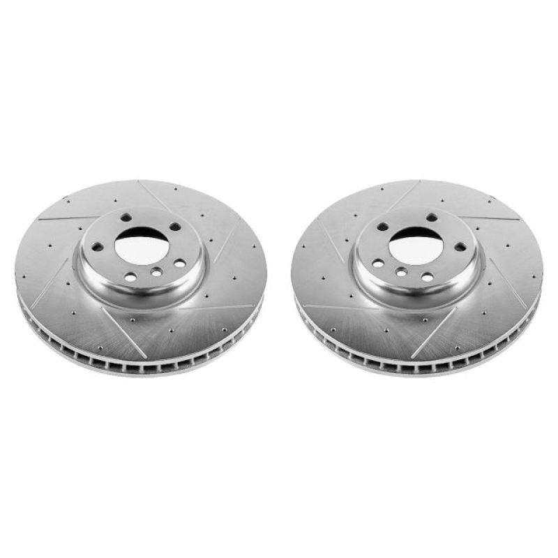 BMW 740i Brake Rotors (2) - Front - PowerStop - Evolution Drilled & Slotted - Silver Zinc - `11-`15 BMW 740i Brake Rotors (2) - Front - PowerStop - Evolution Drilled & Slotted - Silver Zinc - `11-`15