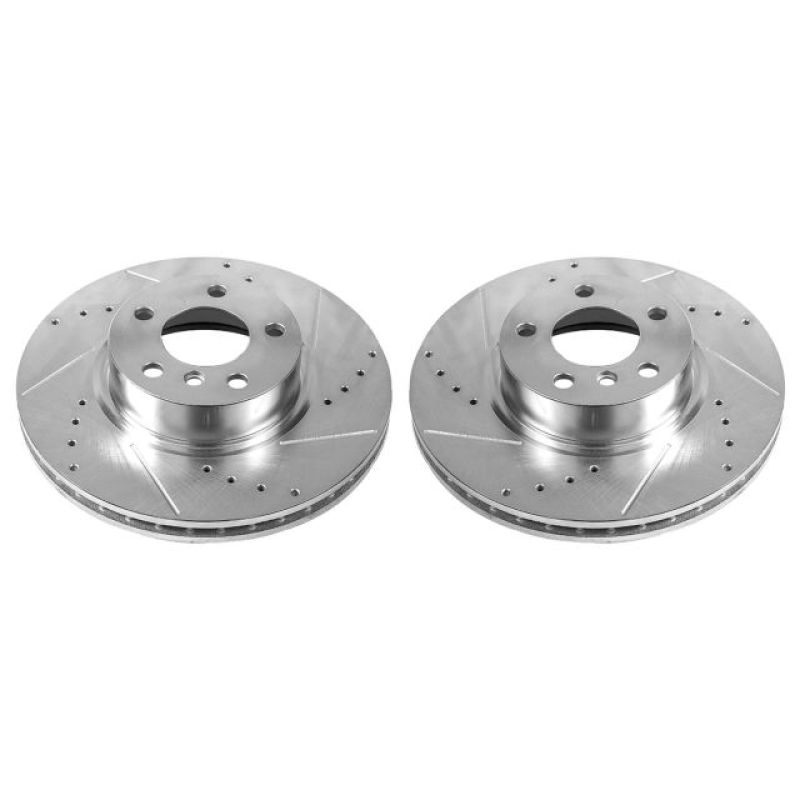 BMW X4 Brake Rotors (2) - Front - PowerStop - Evolution Drilled & Slotted - Silver - `15-`18 BMW X4 Brake Rotors (2) - Front - PowerStop - Evolution Drilled & Slotted - Silver - `15-`18