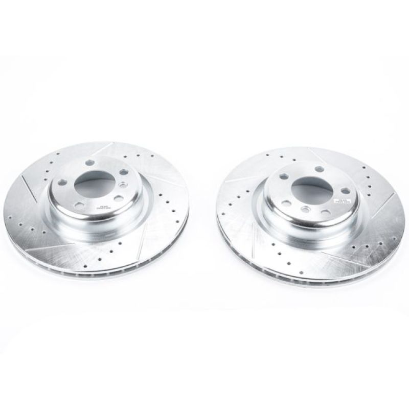 BMW 320i Brake Rotors (2) - Rear - PowerStop - Evolution Drilled & Slotted - Silver - `16-`18 BMW 320i Brake Rotors (2) - Rear - PowerStop - Evolution Drilled & Slotted - Silver - `16-`18