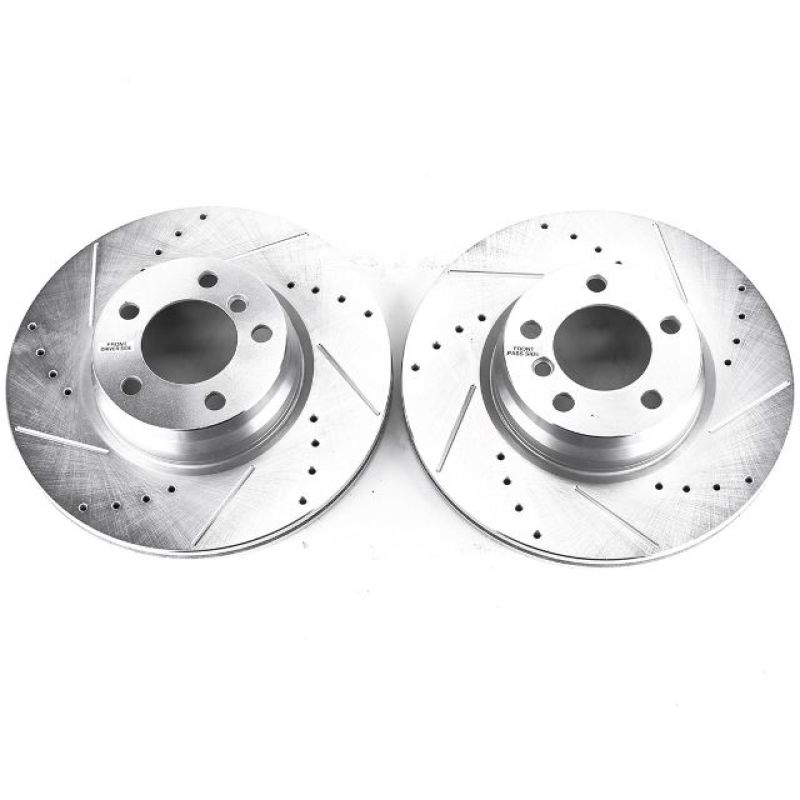 BMW 2 Series Brake Rotors (2) - Front - PowerStop - Evolution Drilled & Slotted - Silver Zinc - `14-`15 BMW 2 Series Brake Rotors (2) - Front - PowerStop - Evolution Drilled & Slotted - Silver Zinc - `14-`15